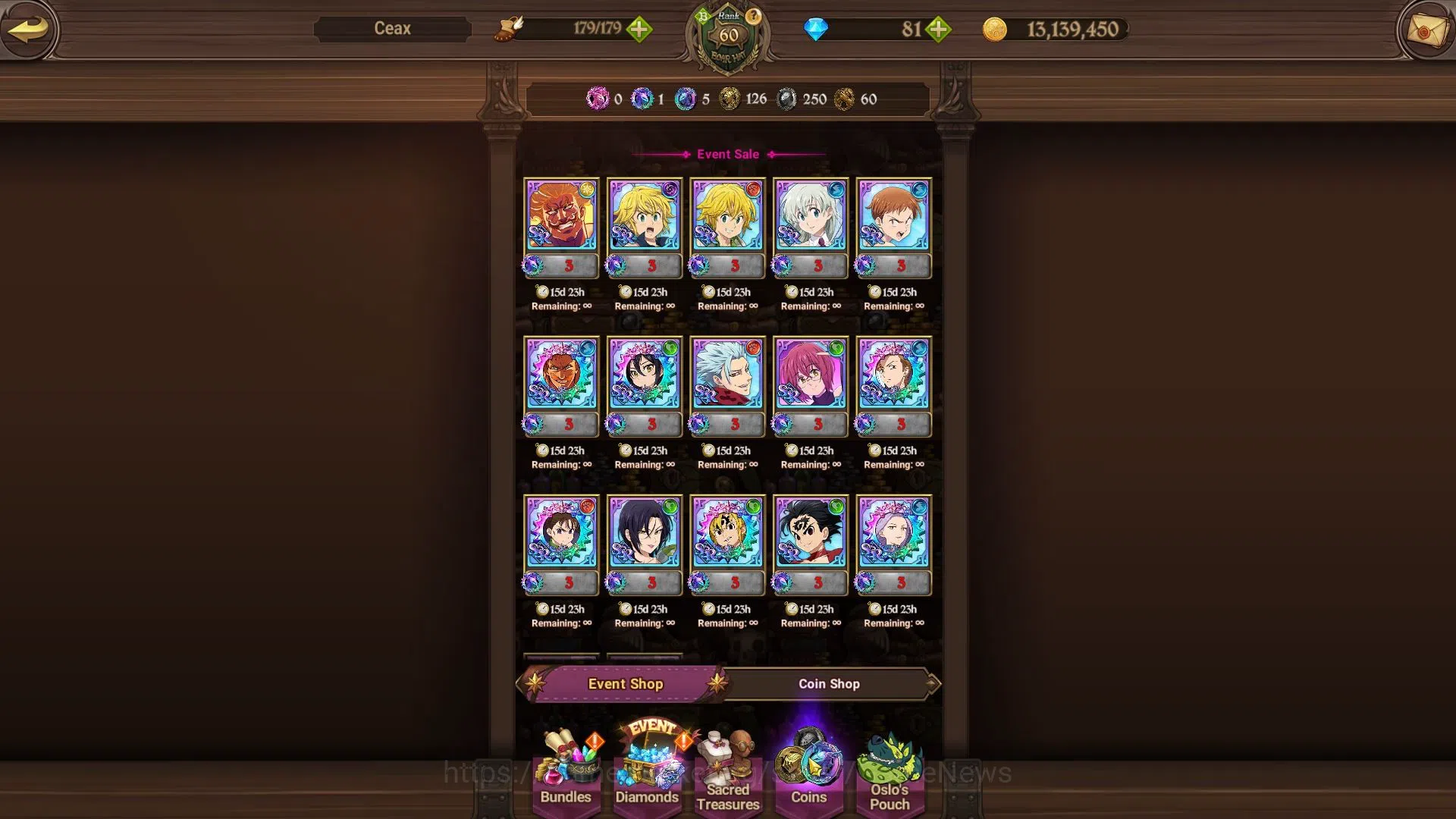 The Seven Deadly Sins: Grand Cross Accounts Global|1,4M CC| Starter | CH 4 | 5 UR | Meresca, K image 9