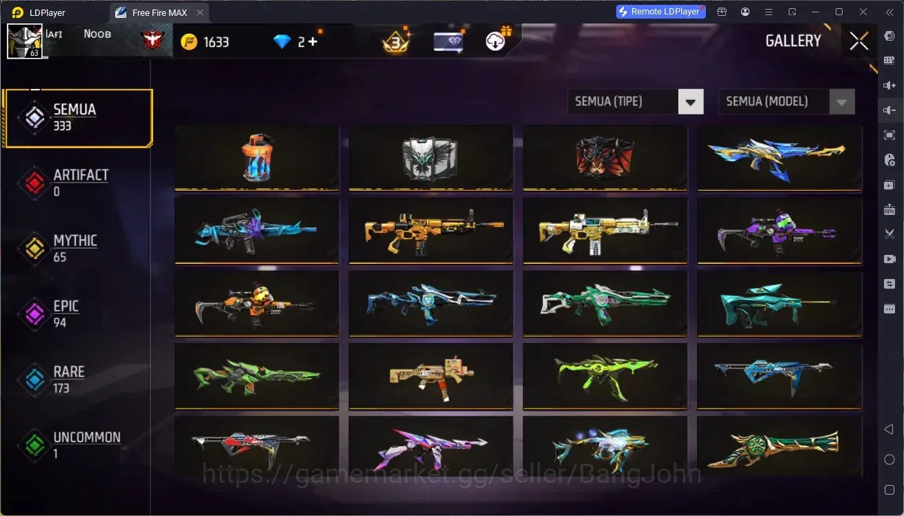Free Fire Accounts Indonesia | M1887 Emerald Power | M1887 Hand of Ho image 6