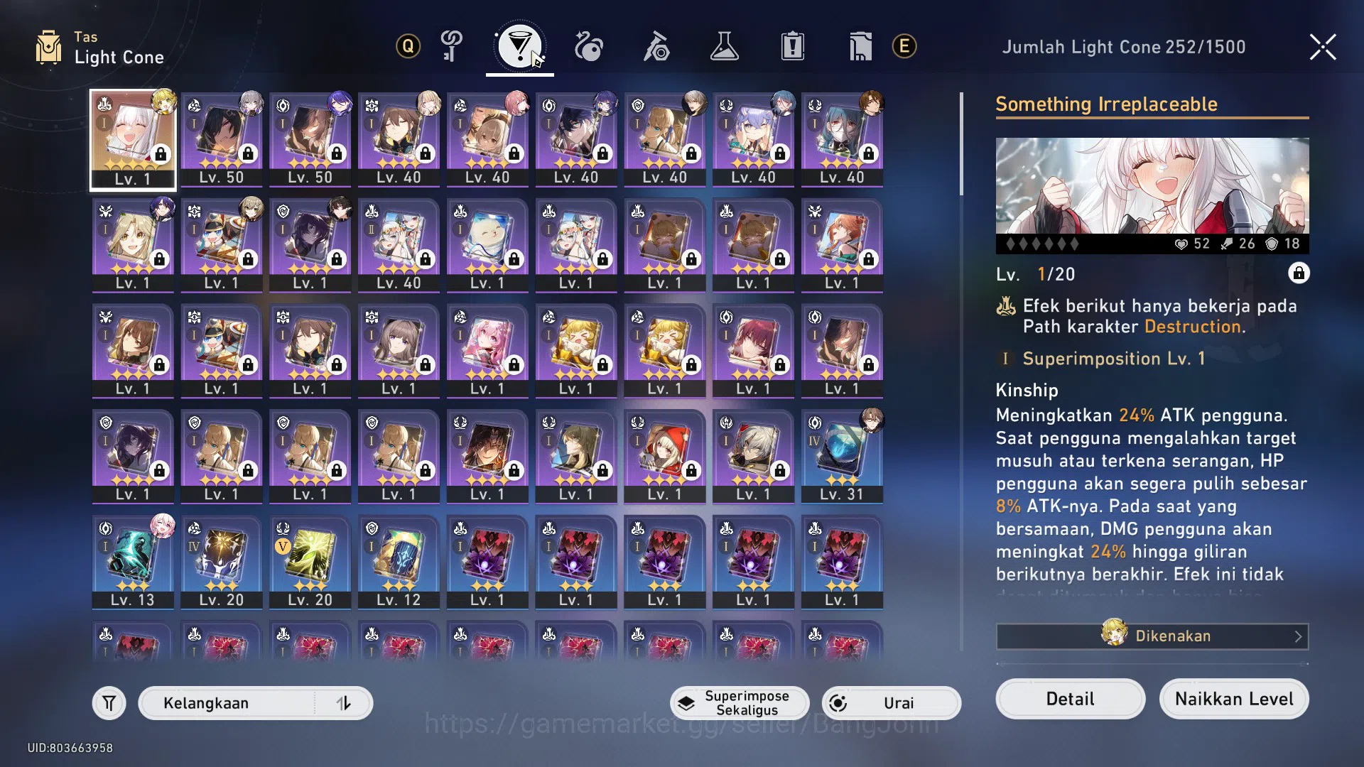 Honkai Star Rail Accounts ASIA | TL36 | 3 Limit | Cyrene, Robin, Fugue, Arch image 5