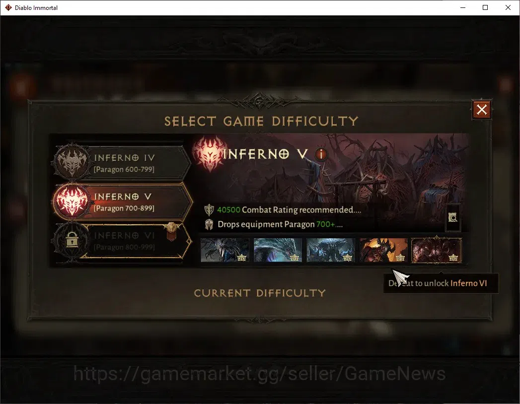 Diablo Immortal Accounts High-End SA - Malah|CS ON|Lv 60 (876)|Barbarian|CR 42k|Reso 600|Paragon Slinger|Inferno V|2 12