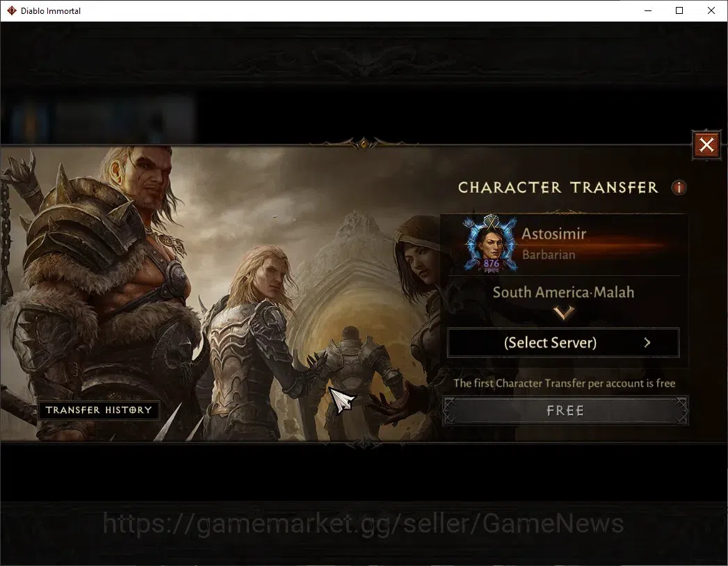 Diablo Immortal Accounts High-End SA - Malah|CS ON|Lv 60 (876)|Barbarian|CR 42k|Reso 600|Paragon Slinger|Inferno V|2 2