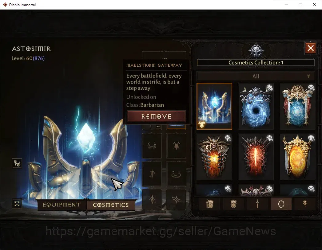 Diablo Immortal Accounts High-End SA - Malah|CS ON|Lv 60 (876)|Barbarian|CR 42k|Reso 600|Paragon Slinger|Inferno V|2 9
