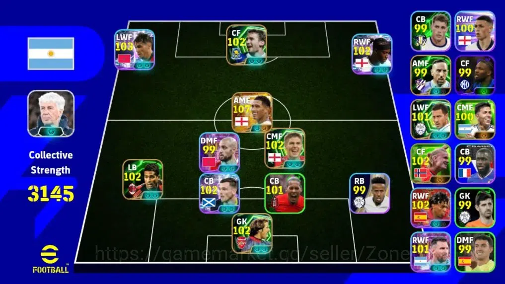 eFootball Accounts High-End Mobile|PW 3145|Big Time Jude Bellingham,Showtime Haaland,Mandueke,Brahim Diaz,6 Epic Gerrad,and 1