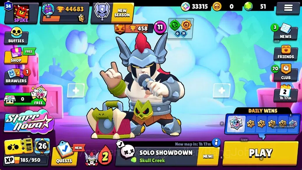 Brawl Stars Accounts Android | 44683 Thropy|92 Brawler-33 Max Lv(Shelly,Colt,Brock,Poco,Rosa,Rico,Etc.)|33k Bling+51 Gems 1