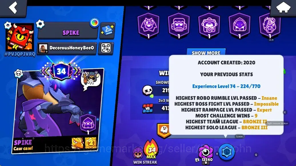 Brawl Stars Accounts Android | 44683 Thropy|92 Brawler-33 Max Lv(Shelly,Colt,Brock,Poco,Rosa,Rico,Etc.)|33k Bling+51 Gems 4