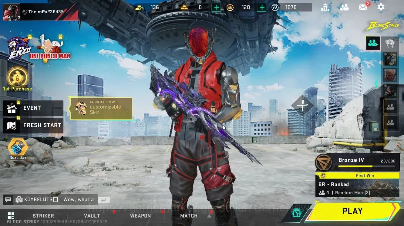 Blood Strike Accounts Starter ASIA|ETERNAL Kala-Whisper Lv3|Loot Crate - Anhilition|Changename Card|Rank Bronze 1