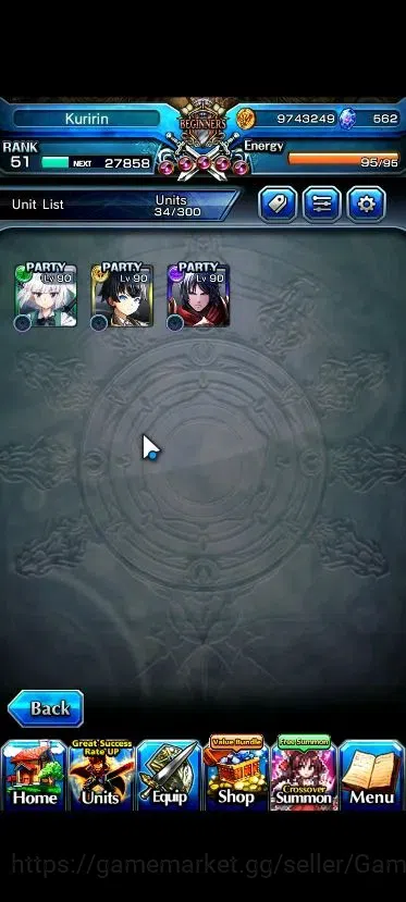 Grand Summoners Accounts End-Game Global|562 cc|Rank 51|3 Ascend+1 TW|Youmu Konpaku+TW,Inheritor Isliid,Demon Lord Vox|Lpot 4
