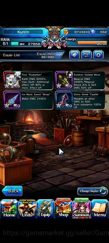 Grand Summoners Accounts End-Game Global|562 cc|Rank 51|3 Ascend+1 TW|Youmu Konpaku+TW,Inheritor Isliid,Demon Lord Vox|Lpot 5
