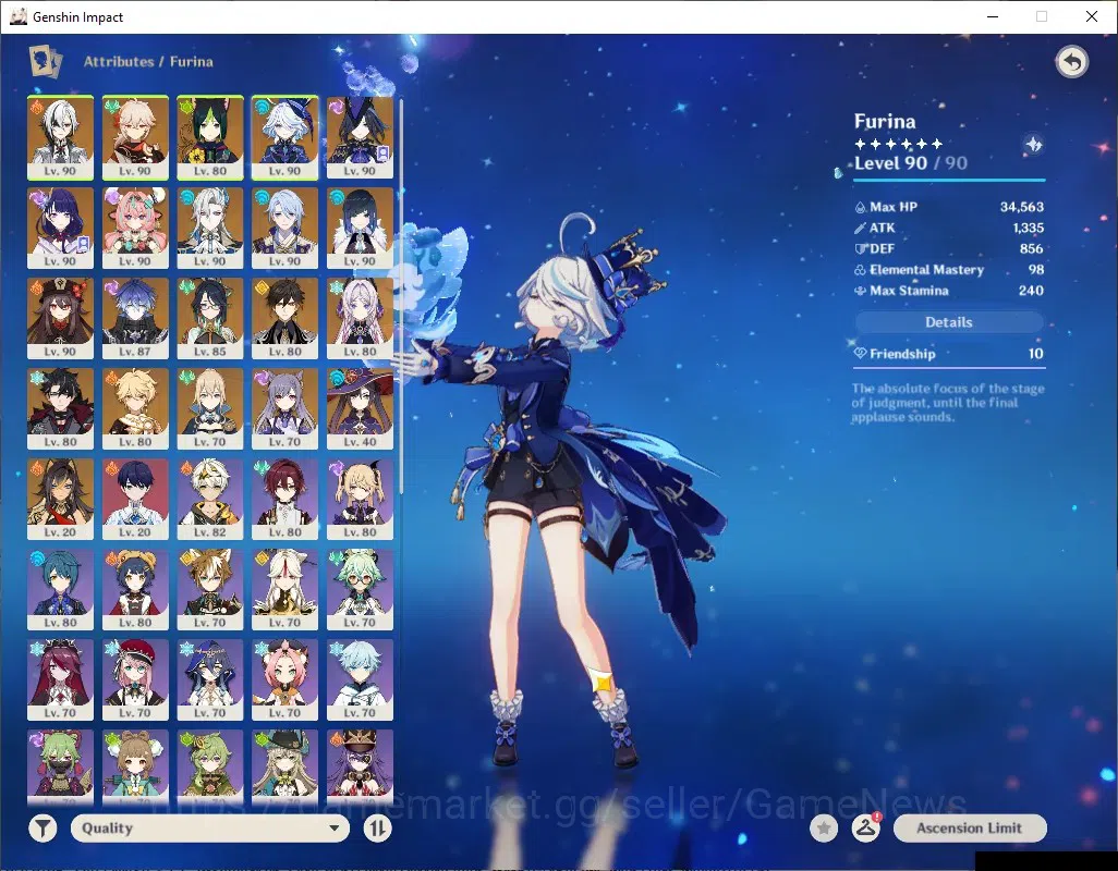 Genshin Impact Accounts ASIA|AR 59|PremTeam Flins,Neuvil,Arle|15 Limited + image 3