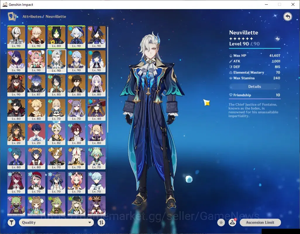 Genshin Impact Accounts ASIA|AR 59|PremTeam Flins,Neuvil,Arle|15 Limited + image 9