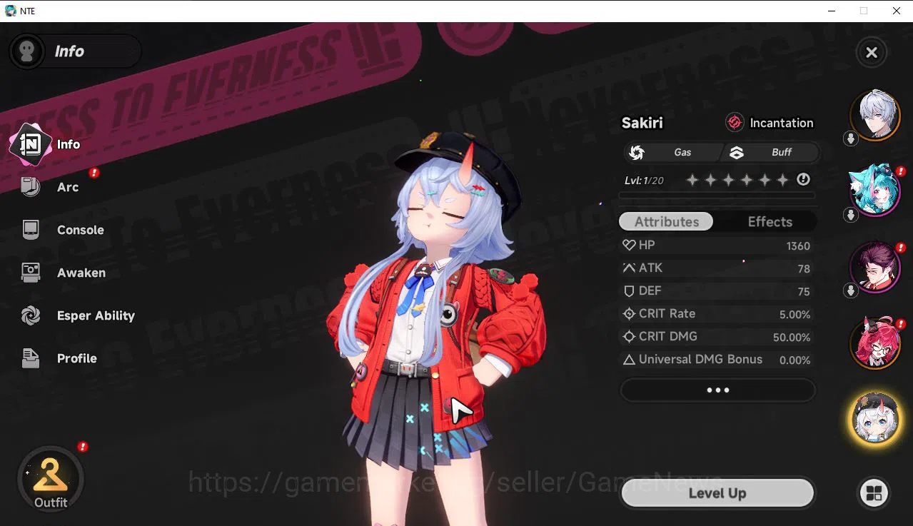 Neverness to Everness Accounts GLOBAL EU|HL 3|2 SSR [Nanally,Sakiri]|4 SR [Mint,H image 2
