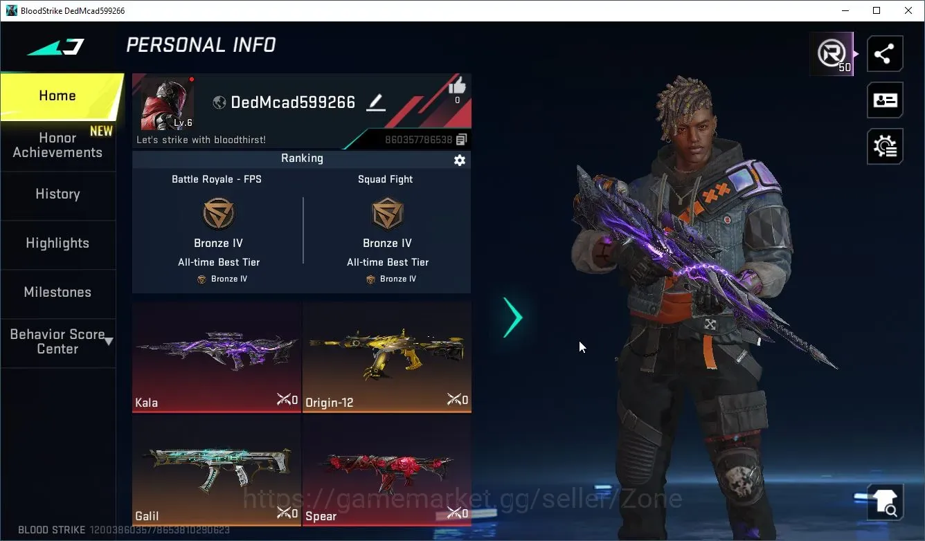 Blood Strike Accounts Others ASIA|ETERNAL: Kala-Whisper | 2 ULTRA | 1 LIMITED | 2 LEGENDARY Guns |LEGEND 1