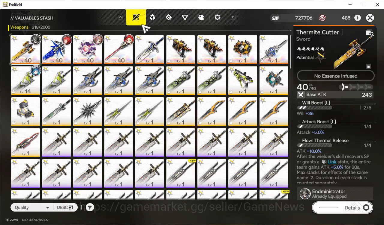 Arknights: Endfield Accounts ASIA|Lv40|SSR4(2Limit)+9(*6WP)|Laevatain,Rossi,Ard image 11