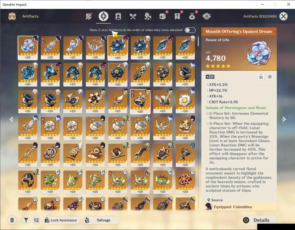 Genshin Impact Accounts Mid Game ASIA|AR58|10 Limited+9(*5Weapon)|Chasca PremTeam|[Chasca,ArlecchinoC1,Navia,Kazuha]+Sign|Mc 10