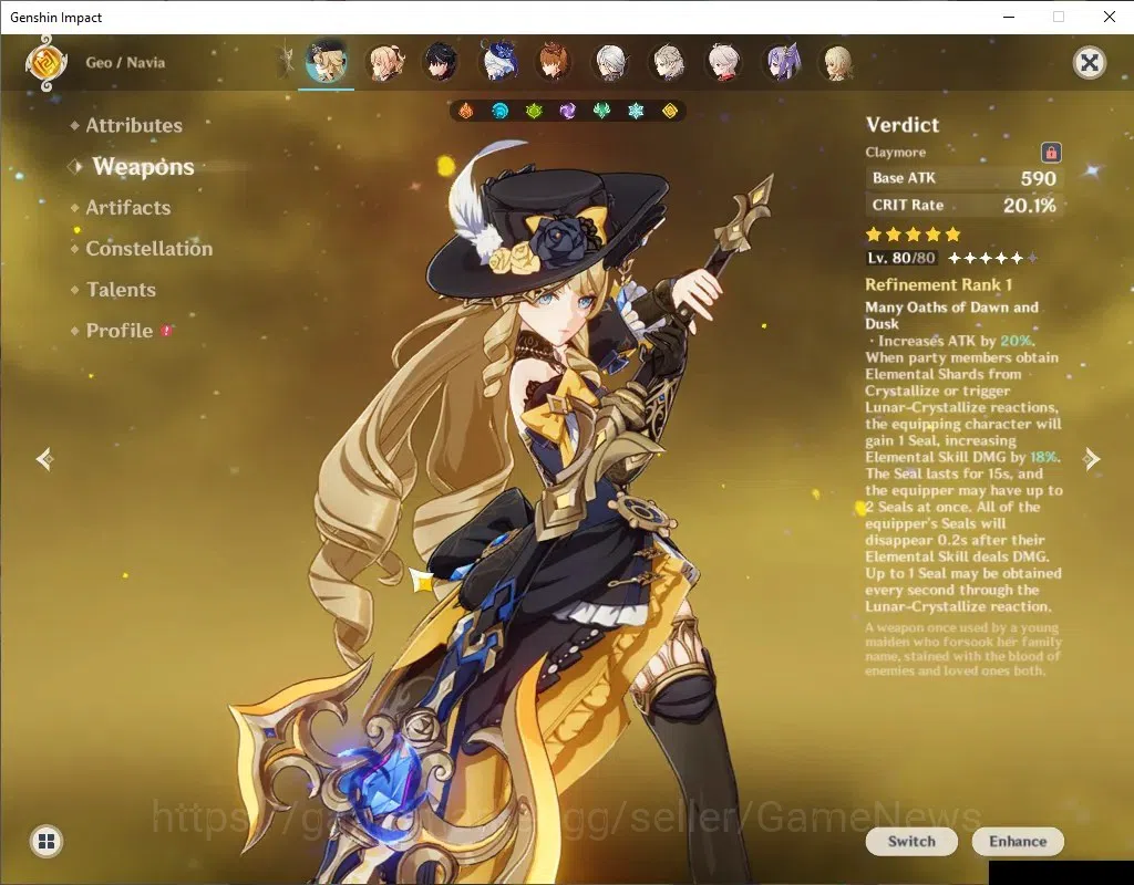 Genshin Impact Accounts Mid Game ASIA|AR58|10 Limited+9(*5Weapon)|Chasca PremTeam|[Chasca,ArlecchinoC1,Navia,Kazuha]+Sign|Mc 4