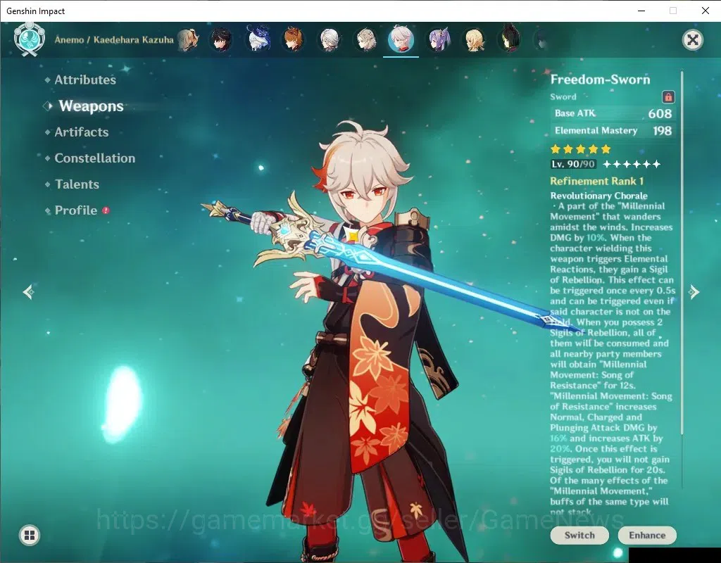 Genshin Impact Accounts Mid Game ASIA|AR58|10 Limited+9(*5Weapon)|Chasca PremTeam|[Chasca,ArlecchinoC1,Navia,Kazuha]+Sign|Mc 6