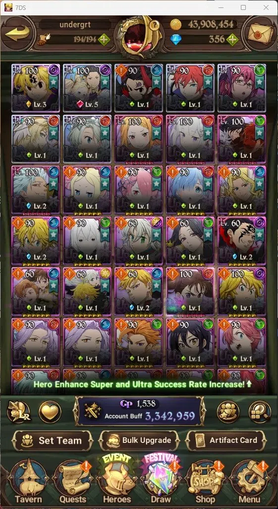 The Seven Deadly Sins: Grand Cross Accounts ASIA|3,3M CC|356 DM+82 LS|8 LR+9 UR+Collab ReZero| image 4