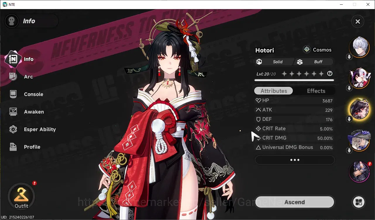 Neverness to Everness Accounts GLOBAL Asia|HL 3|3 S-Class (Lacrimosa,Hotori,Jiuyu image 4