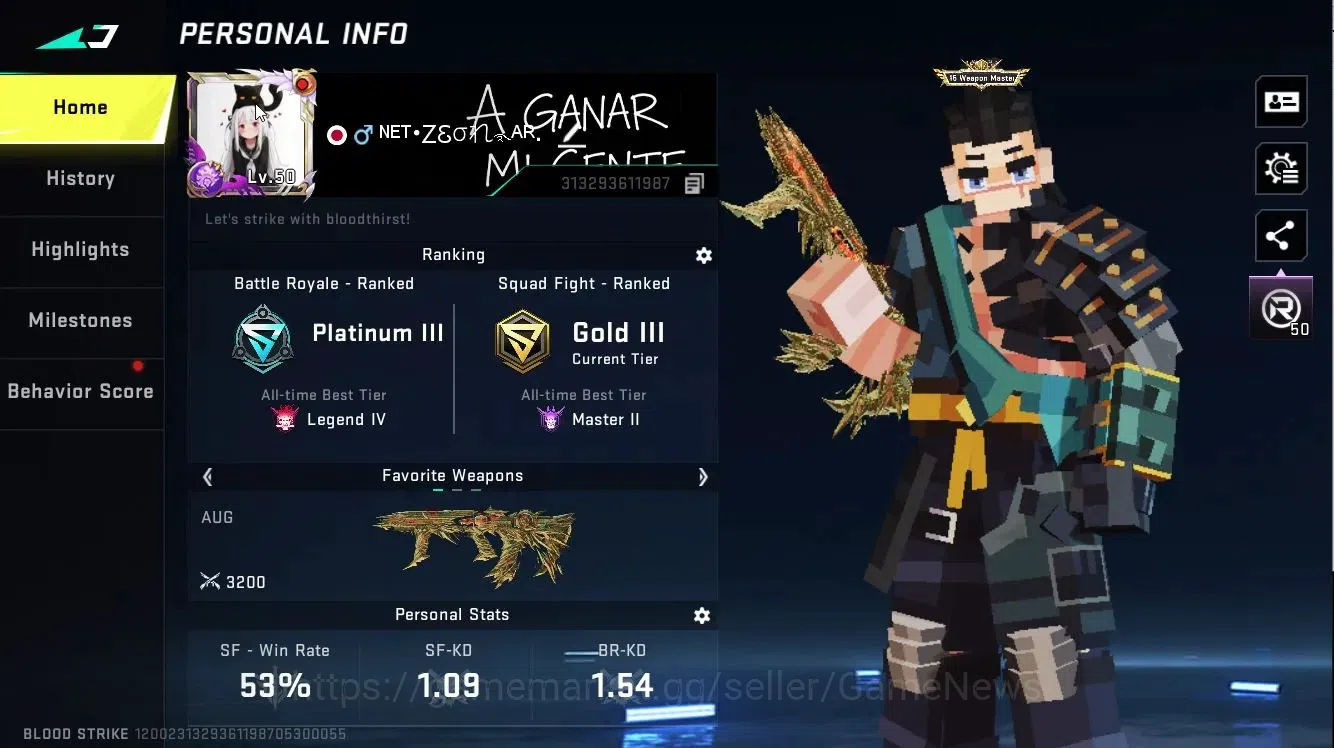 Blood Strike Accounts ASIA|Collab 7DS[KAG6,Kar98]+EVA[MCX]|16 ULTRA Seda image 2