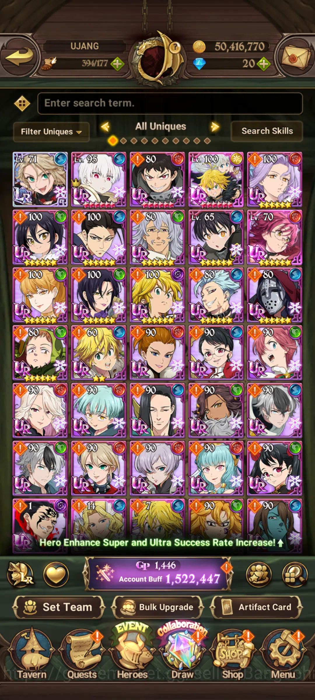 The Seven Deadly Sins: Grand Cross Accounts ASIA|1.5M CC|Collab FF + Re-zero |LR Roxy|5 UR Eli image 12