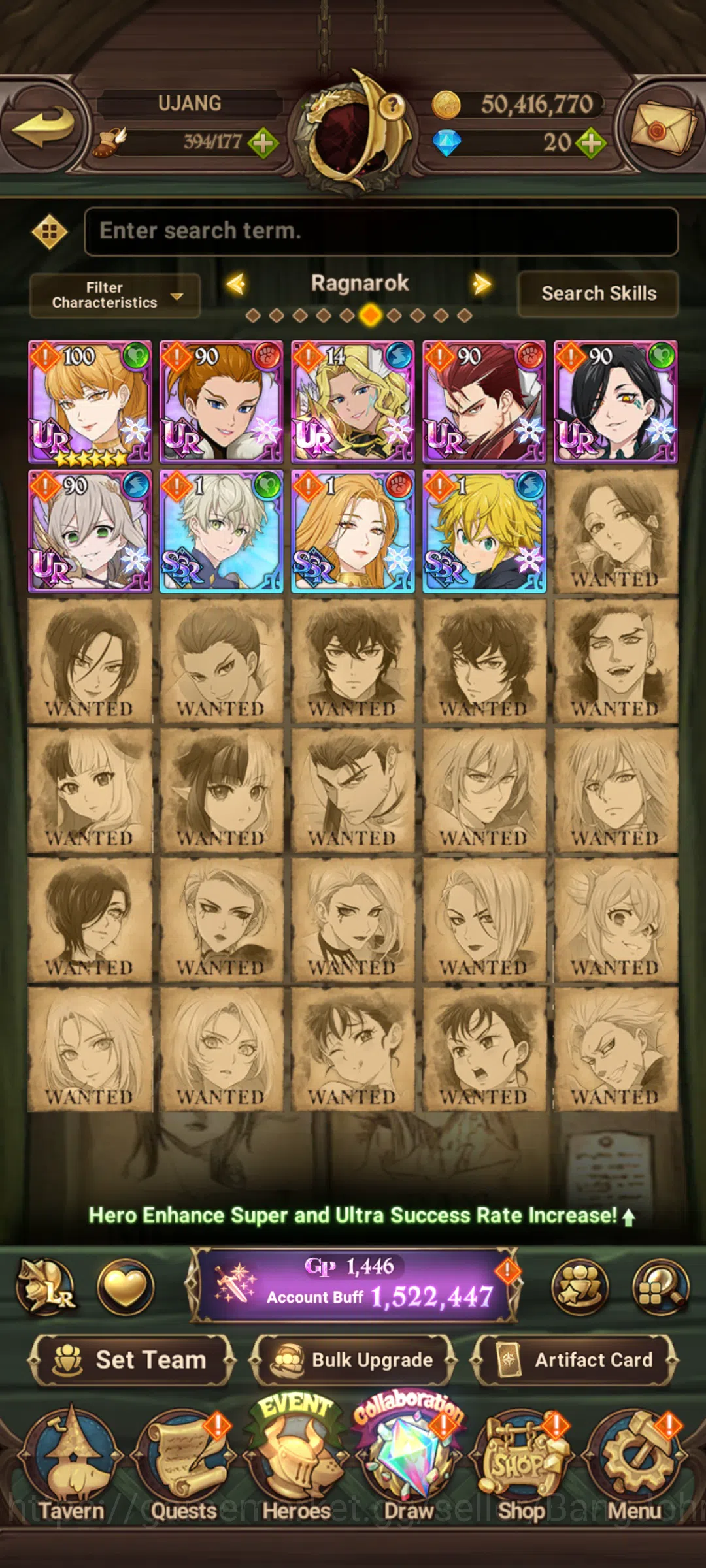 The Seven Deadly Sins: Grand Cross Accounts ASIA|1.5M CC|Collab FF + Re-zero |LR Roxy|5 UR Eli image 7