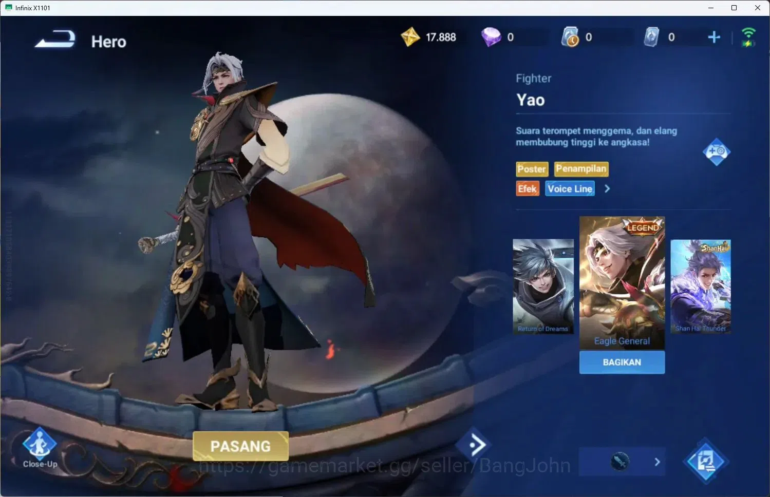 Honor of Kings Accounts Global | 13H 6S | Legend Yao, Event Exclusive skin image 3