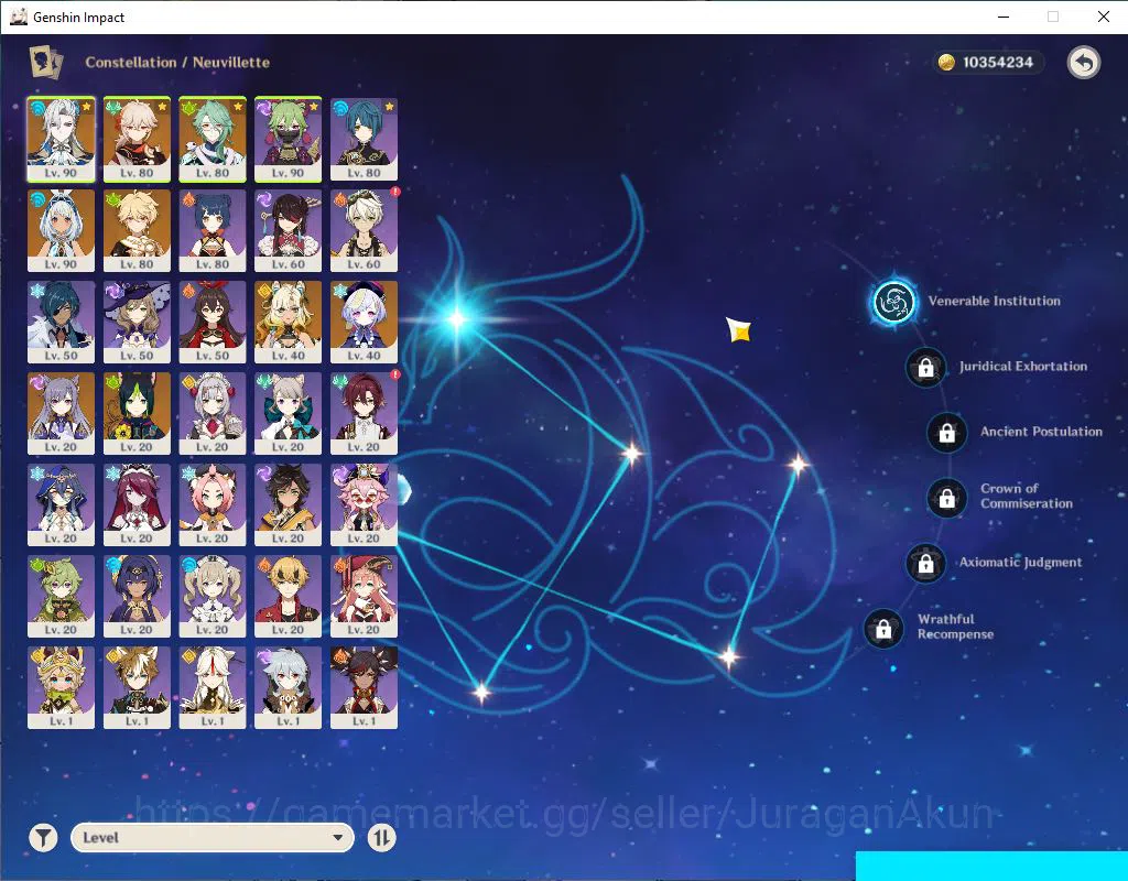 Genshin Impact Accounts Mid Game ASIA|AR 55|5 Limited +4(*5Weapon)|| Neuvill 4