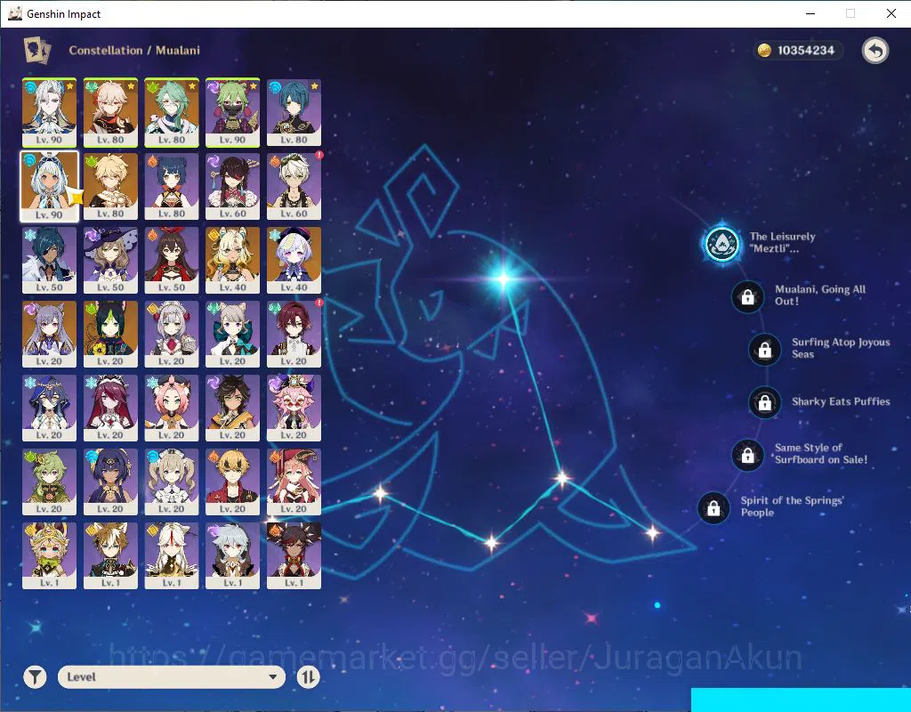 Genshin Impact Accounts Mid Game ASIA|AR 55|5 Limited +4(*5Weapon)|| Neuvill 5