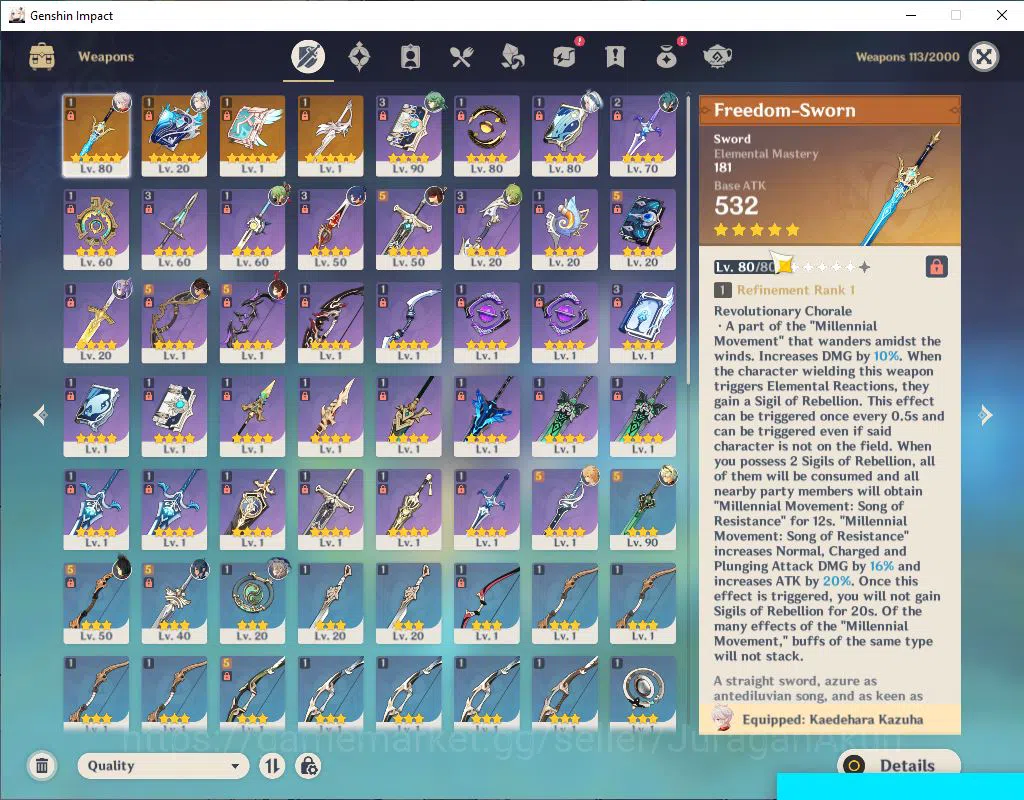 Genshin Impact Accounts Mid Game ASIA|AR 55|5 Limited +4(*5Weapon)|| Neuvill 6