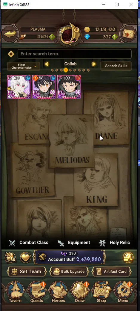 The Seven Deadly Sins: Grand Cross Accounts Others ASIA | 2,4M CC | DM 377 | 4UR Merlin & Escanor, oppressor demon king 2
