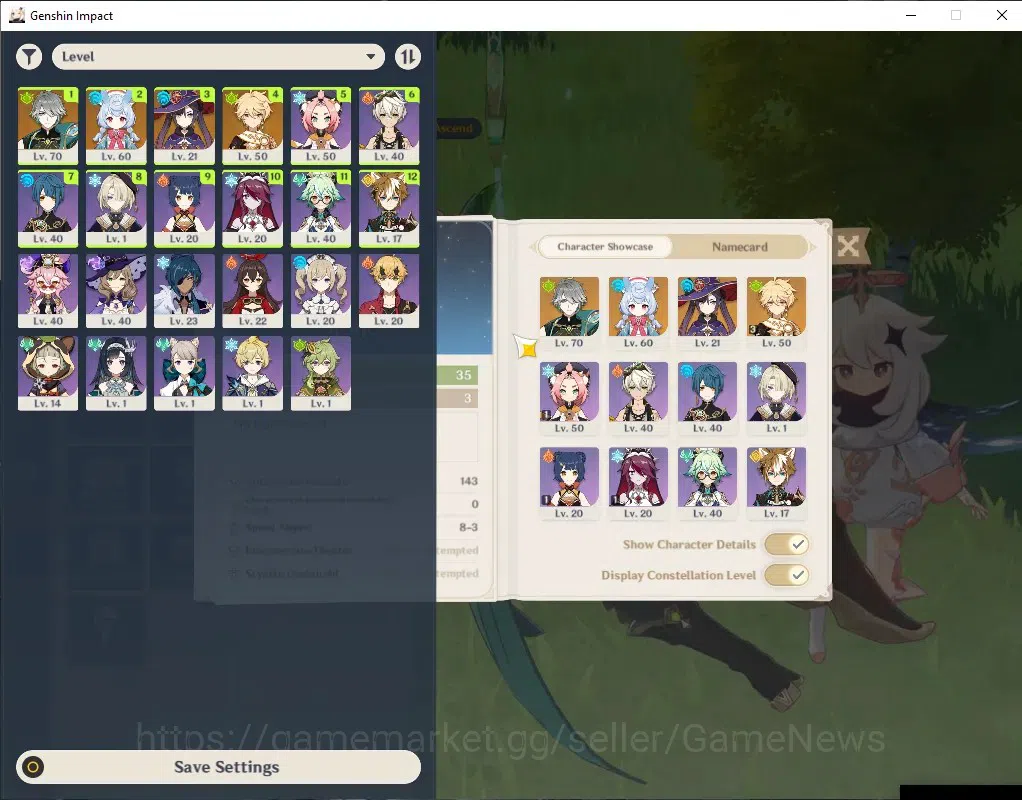 Genshin Impact Accounts Starter ASIA|AR 35|2 Limited + 1(*5 Weapon)|Alhaitham,Sigewinne|Low Main Quest|Reunion ON|Male 1