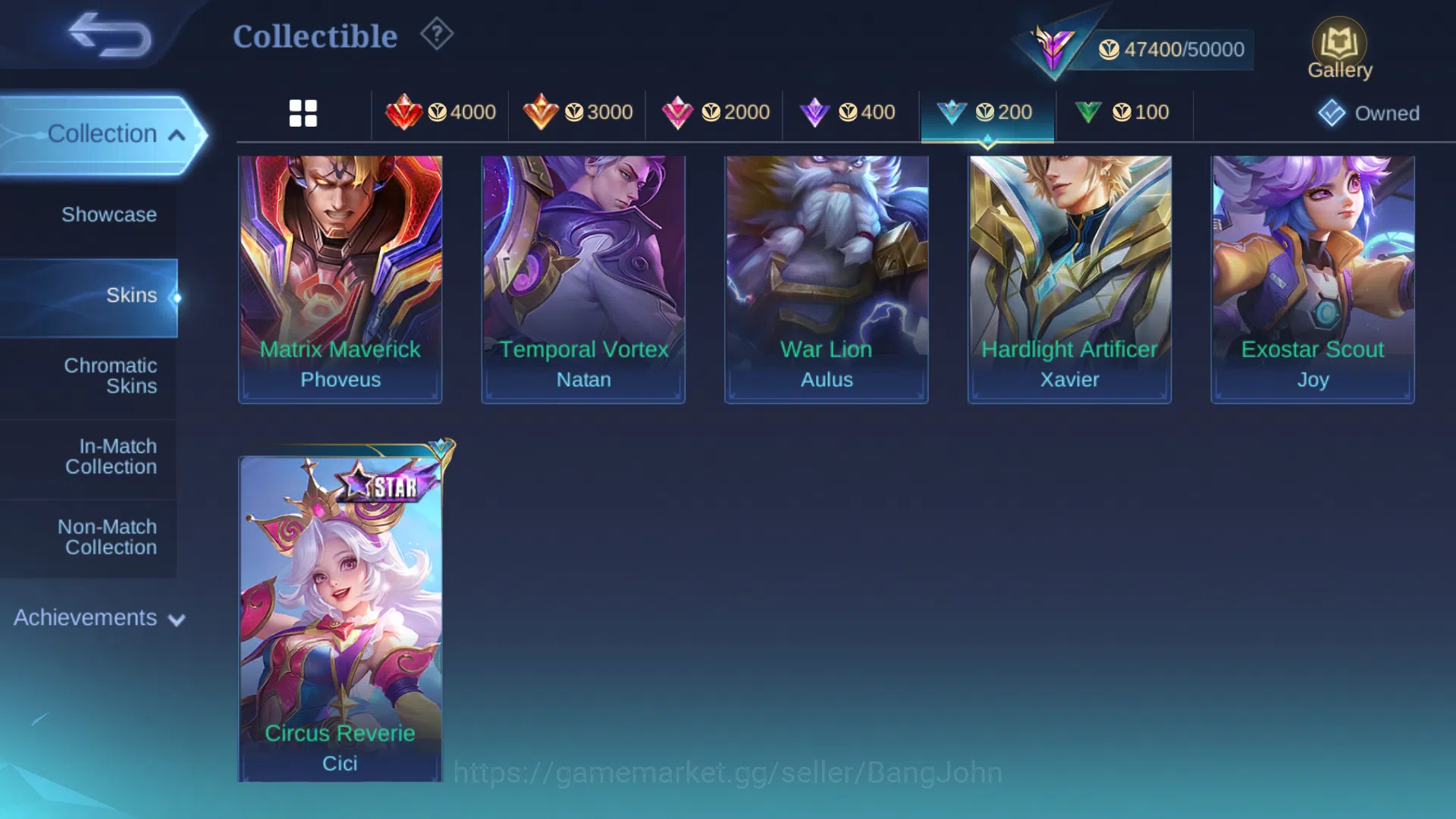 Mobile Legends: Bang Bang Accounts Others Hero 104 | Skin 218 | Emblem All Max | Champion Lancelot | Collector Silvana 12