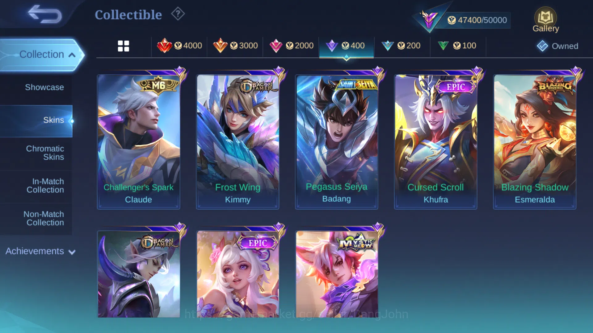 Mobile Legends: Bang Bang Accounts Others Hero 104 | Skin 218 | Emblem All Max | Champion Lancelot | Collector Silvana 8