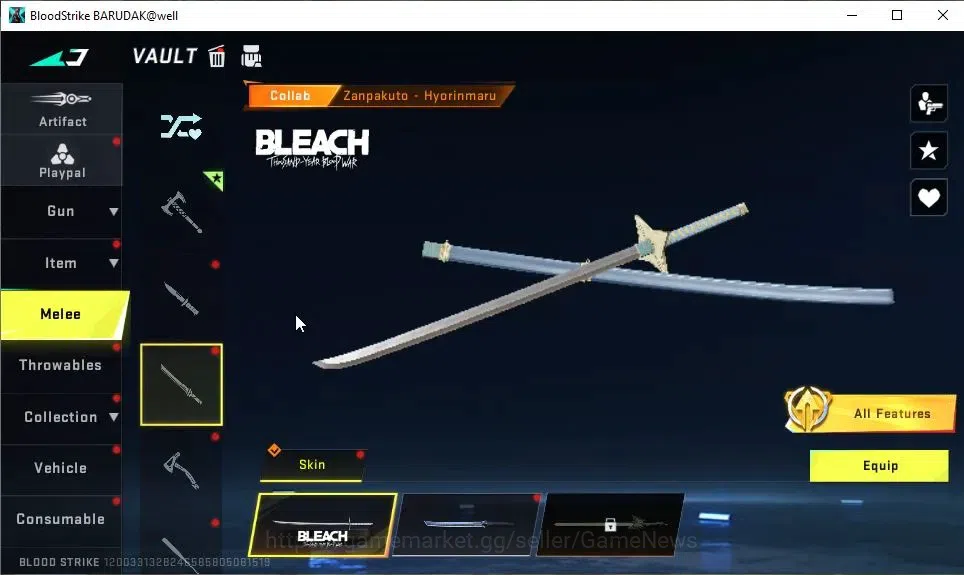 Blood Strike Accounts ASIA|Collab BLEACH[Toshiro,Byakuya,Mele Zanpakuto, image 9