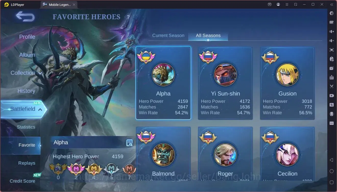 Mobile Legends: Bang Bang Accounts Global|Hero 133|Skin 848|Galaxy|Legend granger,Alp image 4