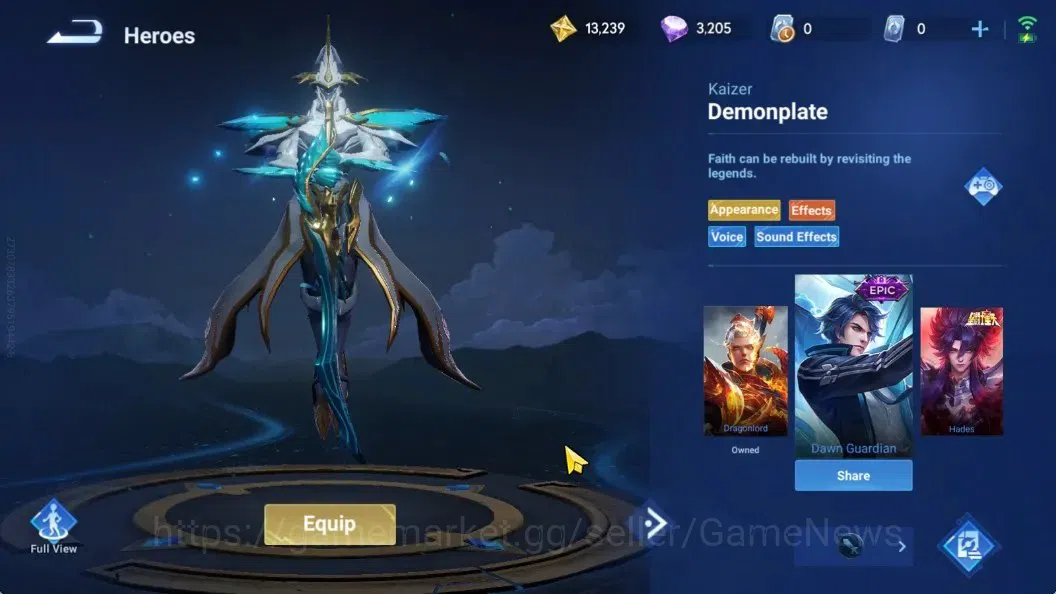 Honor of Kings Accounts Hero42 Skin33| Legend Skin Selection Chest|KIC(Lun image 10