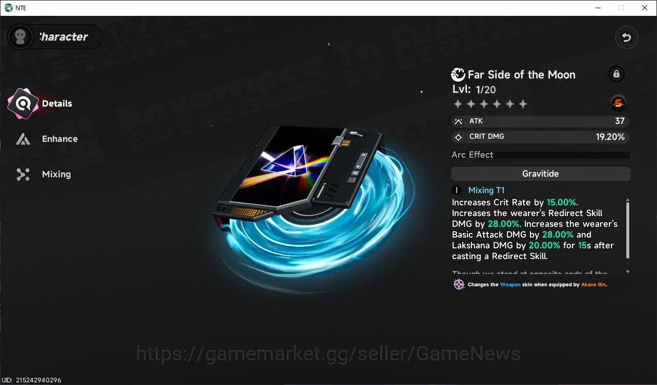 Neverness to Everness Accounts Global NA|HL 3| Far Side of the Moon Weapon + Outfit Excluding Akane Rin|Selector 1