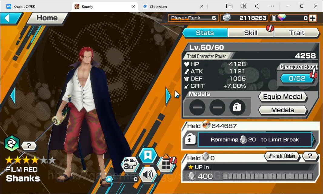 One Piece Bounty Rush Accounts Starter Global|4EX|T5Elder Nusjuro,BFR Shanks,AMS Borsalino,GP Edward 5