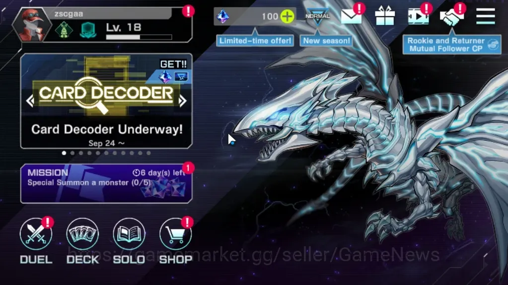 Yu-Gi-Oh! Master Duel Accounts High-Level Android|Lv 18|20 Decks|Dracotail,Kewl,Sky 1