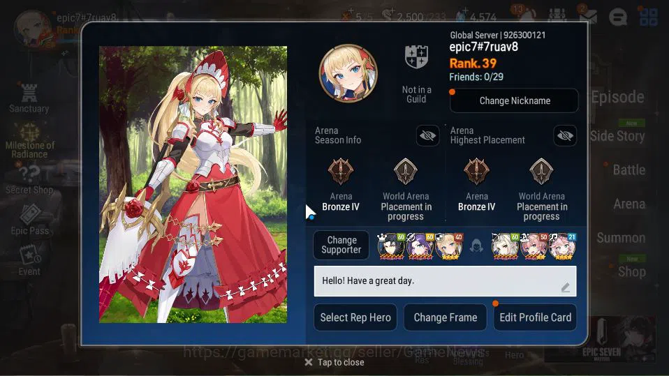 Epic Seven Accounts GLOBAL Unverif|New Era|5 ML(Salome,LW Peira,DK Sha image 20
