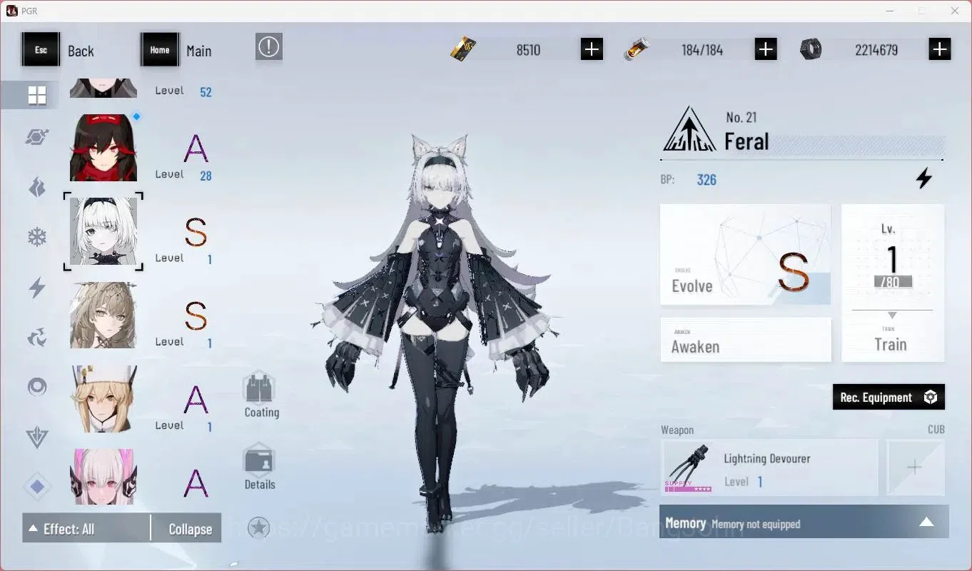 Punishing: Gray Raven Accounts Starter ASIA |Ready Gatcha|L67|[S Lucia CW, S Lilith D]+Sign, S Lee E, S Feral Etc|BC 8510|YC 7