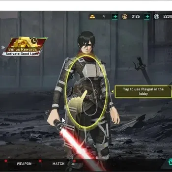 Blood Strike Accounts Collab Skin ASIA|Ultra Melee Lightblade Dark Force|Collab AOT Mikasa Angel,Female Titan|Ultra Glock