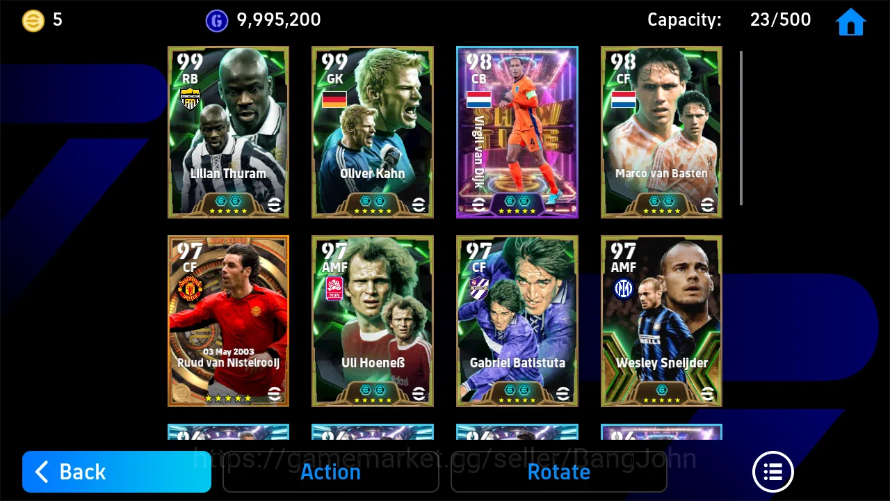 eFootball Accounts login 5 | power 3173 | uli hoenes epic db thuram e image 5
