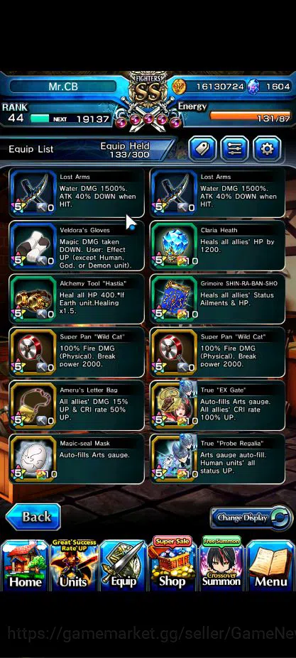 Grand Summoners Accounts Mid-Game Global|Rank 51|7 Asc+ 1 TW|Sayaka+TW,Inumuta,S Miyu,Kirisame,Chloe,Rin & Luvia,NF 11