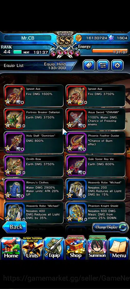 Grand Summoners Accounts Mid-Game Global|Rank 51|7 Asc+ 1 TW|Sayaka+TW,Inumuta,S Miyu,Kirisame,Chloe,Rin & Luvia,NF 12