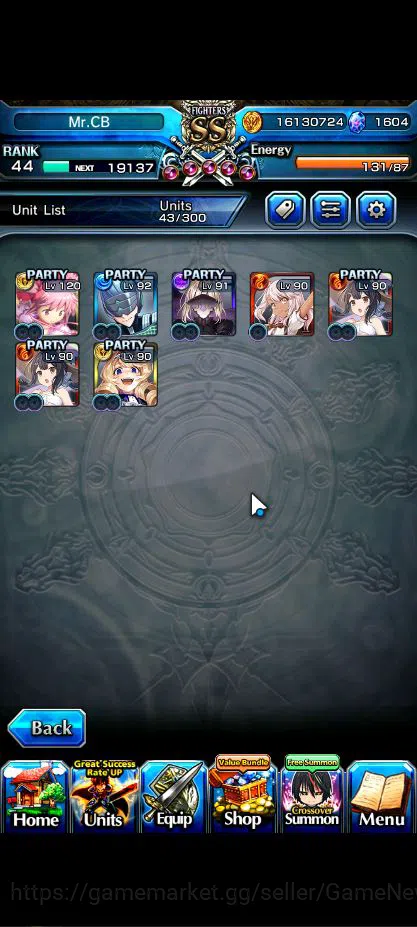 Grand Summoners Accounts Mid-Game Global|Rank 51|7 Asc+ 1 TW|Sayaka+TW,Inumuta,S Miyu,Kirisame,Chloe,Rin & Luvia,NF 4