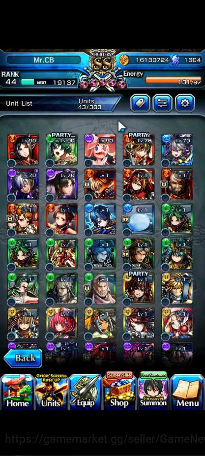 Grand Summoners Accounts Mid-Game Global|Rank 51|7 Asc+ 1 TW|Sayaka+TW,Inumuta,S Miyu,Kirisame,Chloe,Rin & Luvia,NF 6