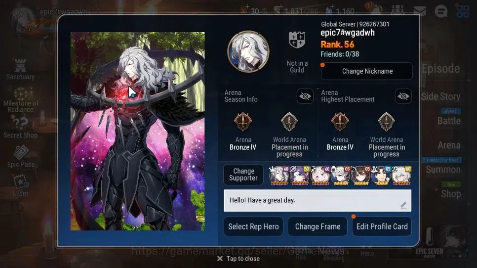 Epic Seven Accounts Starter GLOBAL Unverif|New Era|6 ML(LOT Scales,Harsetti,Straze,AYufine,Etc)+ AS 2