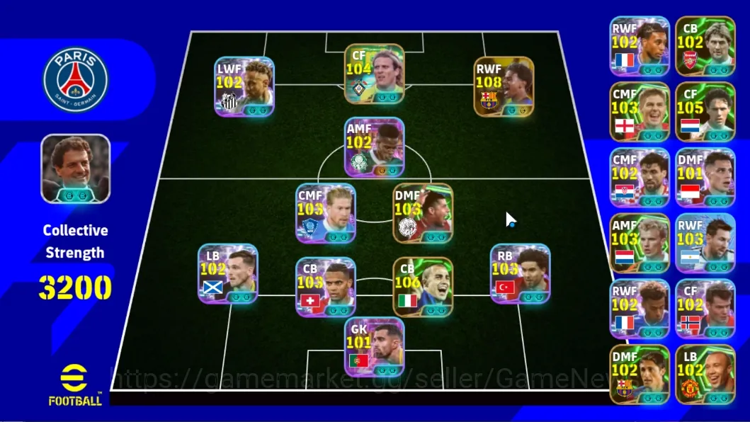 eFootball Accounts Others Android|Power 3200|Bt Old F Rijkaard|Epic Lamine Yamal,Fabio Cannavaro,Marco Van Basten,Diego 1