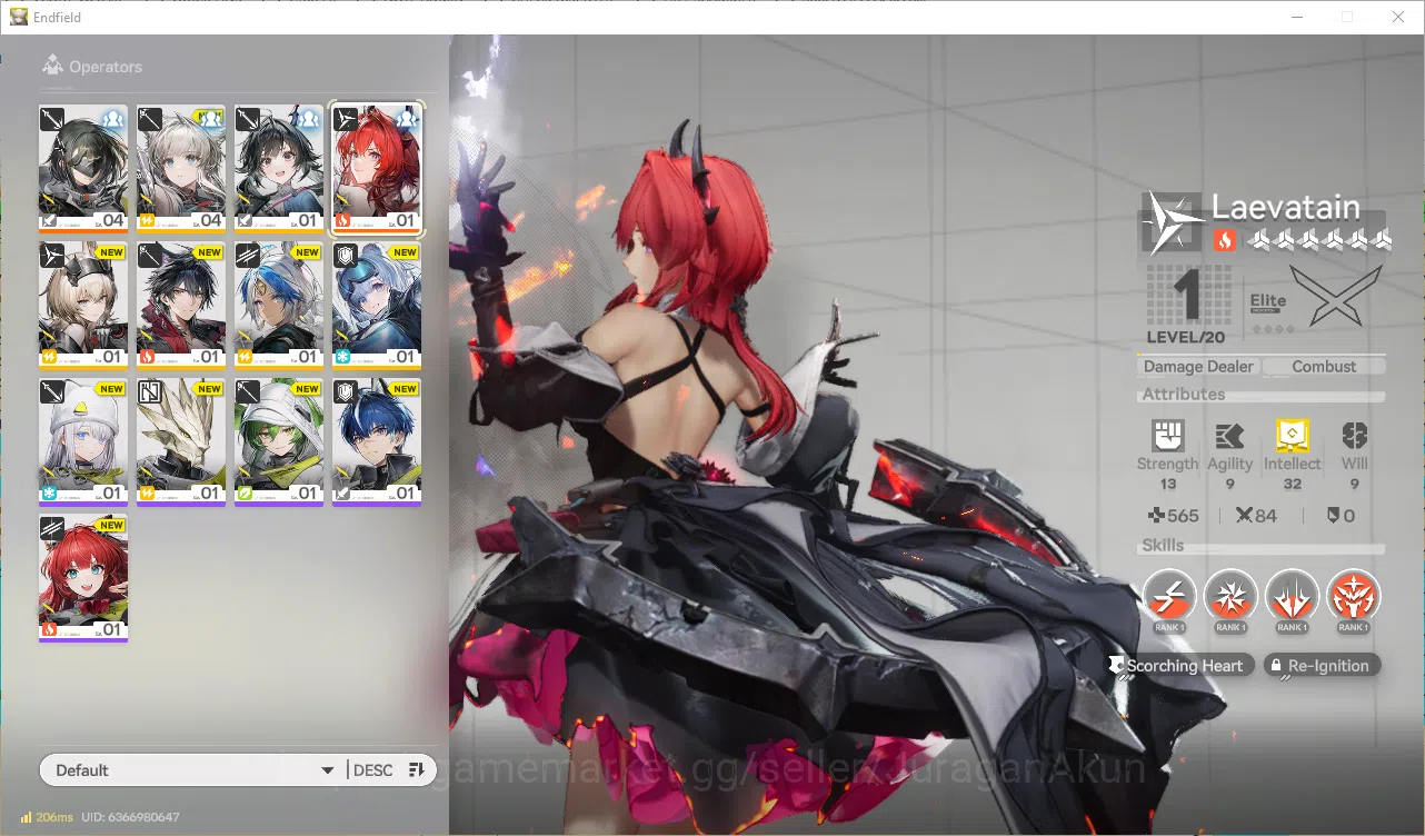 NA/EU Lv2 Day 1 | Fresh Starter META Laevatain + 6 SR OP (Avywenna,Arclight,etc) |GrypLink| Take Mail| Check SS (END1145) Arknights: Endfield Accounts NA/EU Lv2 Day 1 | Fresh Starter META Laevatain + 6 SR OP (Avywenna,Arclight,etc) |GrypLink
